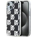 iPhone 15 Plus - DKNY IML Checkered Mono Pattern (DKHCP15MHDLCEK) - Black