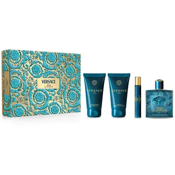 Set Versace Eros Pour Homme Barbati Apa de parfum 100 ml + Apa de parfum 10 ml + Aftershave Balm 75 ml + Gel de dus 75 ml