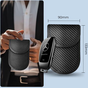 Huse chei auto Husă  TECH-PROTECT KLR100, fără cheie, cu blocare a semnalului RFID, din carbon