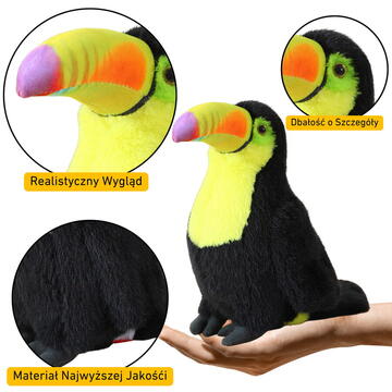 Lean Toys Jucărie de pluș Toucan, pasăre, mascotă, galben, 20 cm