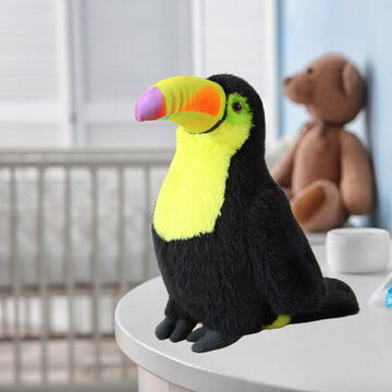 Lean Toys Jucărie de pluș Toucan, pasăre, mascotă, galben, 20 cm