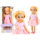 Lean Toys Păpușă într-o rochie cu păr blond roz din tul