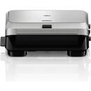 Sandwich maker Sandwich-maker BRAUN SM5038 , 800W, 3 seturi placi detasabile, invelis antiaderent premium, tava colectare grasime, argintiu-negru