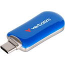 Memorie USB Verbatim Plectra, 256GB, USB-C 3.0, Albastru